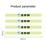 4pcs BMW M Performance Luminous Car Door Bumper Strip Anti-collision Protection Sticker