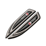 2pcs Audi Sline Quattro Logo Metal Car Fender Side Sticker Decal Emblem Badge