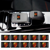 10pcs Porsche Epoxy Car Armrest Button Sticker