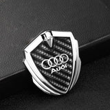 Audi Shield Carbon Fiber Car Side Window Sticker Emblem Badge Decal