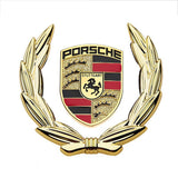 Porsche Wheat Metal Car Window Sticker Emblem Badge Decal