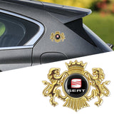 SEAT Double Lion Metal Car Rear Sticker Auto Window Emblem Badge Decal