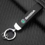 Skoda PU Leather Car Logo Keychain