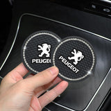 2PCS Peugeot Diamond Car Water Coaster Cup Mat
