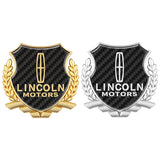 Lincoln Metal Carbon Fiber Car Rear Sticker Shield Trunk Emblem Badge Decal