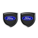 2pcs 39x39mm Ford Mustang Shield Metal Car Window Sticker Emblem Badge Decal