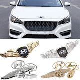 Hyundai Angle Wings Metal Car Front Hood Bonnet Sticker Emblem Badge
