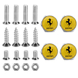 4pcs/set Ferrari Logo Stainless Steel Car License Plate Bolts