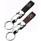 Mercedes Benz Car Logo Leopard Head PU Leather Keychain Key Pendant
