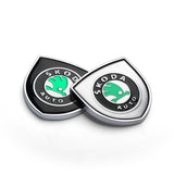 2pcs 39x39mm Skoda Shield Metal Car Window Sticker Emblem Badge Decal