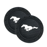 2pcs/set Ford Mustang Shelby RS ST Logo PVC Waterproof Car Water Coaster