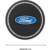 2PCS Ford Mustang Diamond Car Water Coaster Cup Mat