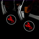 2pcs Abarth Wireless Car Welcome Door Laser Projection LED Light