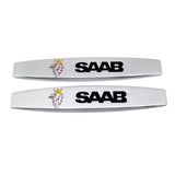 2pcs SAAB Metal Car Fender Side Badge Decal Rear Emblem Sticker