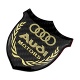 Audi Metal Carbon Fiber Car Rear Sticker Shield Trunk Emblem Badge Decal