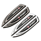 2pcs Fiat Metal Car Side Fender Emblem Sticker Decal