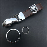 Dodge Leopard PU Leather Car Keychain Key Ring Pendant