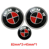 82mm BMW Car Front Bonnet Emblem 82mm Rear Badge 45mm Car Steering Wheel Center Sticker Decal