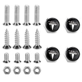 4pcs/set Tesla Logo Stainless Steel Car License Plate Bolts