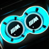 2pcs BMW M Power M3 M5 X1 X2 X3 X4 X5 X6 Logo Car Water Coasters 7-color LED Light Cup Mat Holder