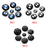 7PCS BMW 1 3 5 7 Series Car Front Hood Sticker Rear Emblem Badge Car Steering Wheel Sticker Wheel Center Hub Cap
