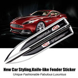 2PCS Cadillac V Logo Metal Car Side Fender Sticker Emblem Badge