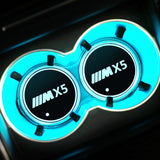 2pcs BMW M Power M3 M5 X1 X2 X3 X4 X5 X6 Logo Car Water Coasters 7-color LED Light Cup Mat Holder