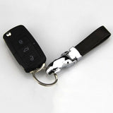 BMW Car Logo Leopard Head PU Leather Keychain Key Pendant