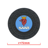 2pcs/set SAAB Logo PVC Waterproof Car Water Coaster