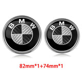 2PCS BMW Logo X1 X3 X5 X6 1 3 5 7 Series 82mm Car Front Hood Sticker 74mm Auto Trunk Emblem Rear Badge Decal