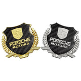 Porsche Metal Carbon Fiber Car Rear Sticker Shield Trunk Emblem Badge Decal