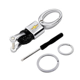 Chevrolet Logo PU Leather Braided Rope Car Keychain