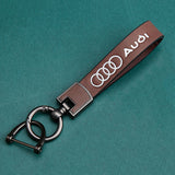 Audi Cowhide Metal Car Keyring Pendant