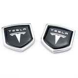 2PCS Tesla Metal Car Rear Sticker Shield Trunk Emblem Badge Decal
