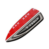 2pcs Tesla Metal Car Side Fender Emblem Sticker Decal