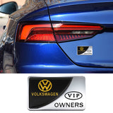 VW VIP OWNERS Metal Car Stickers Rear Emblem Badge