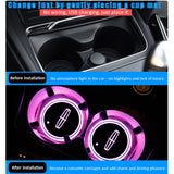 2pcs Lincoln Logo Car Water Coasters 7-color LED Light Cup Mat Holder