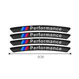 4pcs/set 9cm BMW Performance Aluminum Alloy Car Wheel Rim Tyre Sticker