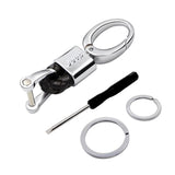 Jeep Logo PU Leather Braided Rope Car Keychain