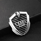 Audi Shield Carbon Fiber Car Side Window Sticker Emblem Badge Decal