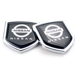 2PCS Nissan Nismo Metal Car Rear Sticker Shield Trunk Emblem Badge Decal
