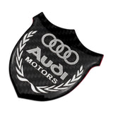 Audi Metal Carbon Fiber Car Rear Sticker Shield Trunk Emblem Badge Decal