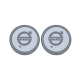 2pcs Volvo Logo Car Water Coasters 7-color LED Light Cup Mat Holder