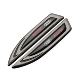 2pcs Audi Sline Quattro Logo Metal Car Fender Side Sticker Decal Emblem Badge