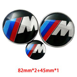 82mm BMW Car Front Bonnet Emblem 82mm Rear Badge 45mm Car Steering Wheel Center Sticker Decal