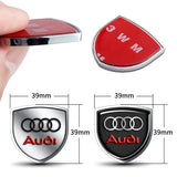 2pcs 39x39mm Audi Sline Shield Metal Car Window Sticker Emblem Badge Decal