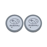 2pcs Subaru Logo Car Water Coasters 7-color LED Light Cup Mat Holder