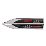 2PCS Audi Sline Logo Metal Car Side Fender Sticker Emblem Badge