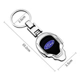 Ford Mustang Skull Metal Car Keychain Key Holder