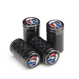 4pcs/set Buick Logo Carbon Fiber Car Air Valve Stem Cap Auto Tyre Valve Covers